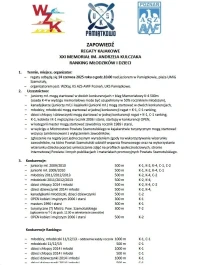 Zapowiedź - Regaty XXI Memoriał A. Kulczaka_okładka