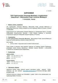 1 str Zapowiedź - XXXI Ogólnopolska Olimpiada Młodzieży