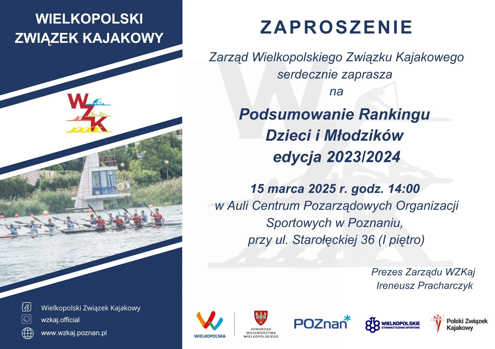 ZAPROSZENIE Ranking Młodzików 15.03.25