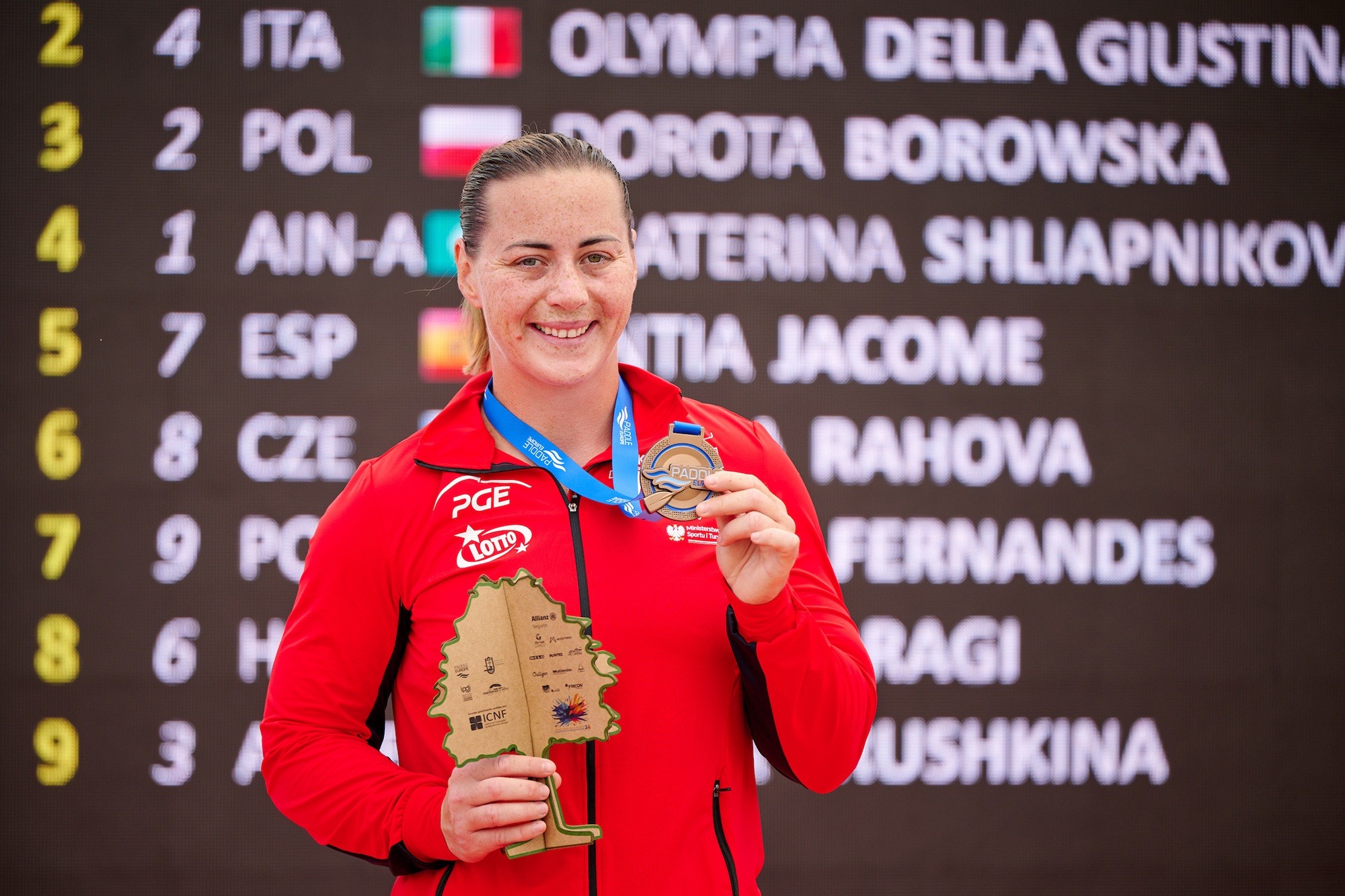 2026.06.13, Portugalia, Montemor-o-Velho
ME w sprincie kajakowym i parakajakarstwie
C1 kobiet 200 m, ceremonia medalowa
Dorota Borowska, brazowy medal
Fot. Rafal Oleksiewicz/PZKaj ME w sprincie kajakowym i parakajakarstwie
